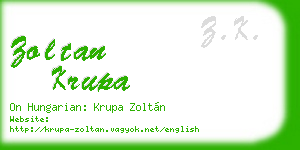 zoltan krupa business card